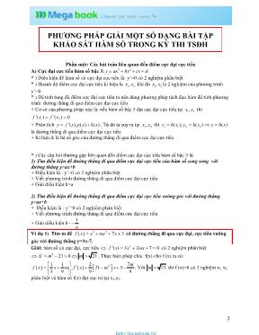 Chuyên đề Phương pháp giải một số dạng bài tập khảo sát hàm số trong kỳ thi tuyển sinh ĐH